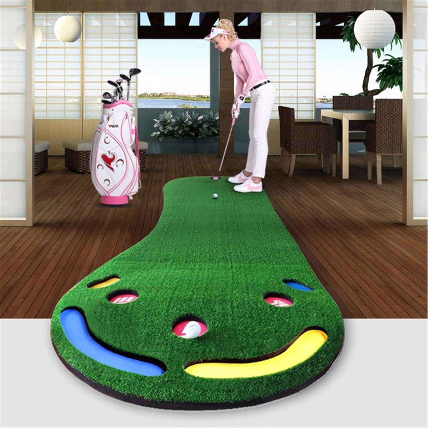 Golf Putting Trainer Mat Professional Putting Mat Outdoor & Indoor Golf Green Putting Mat for Home or Office