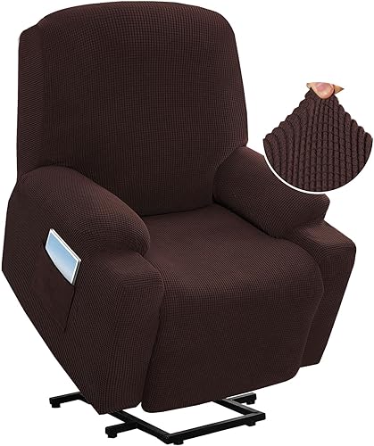 H.VERSAILTEX Funda elástica para sillón reclinable, funda para silla reclinable de elevación eléctrica, ajustable estándar con bolsillo lateral,