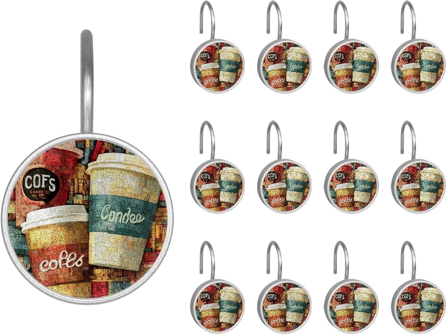 12PCS Corgi Dog (2) Shower Curtain Hooks Metal Rust Resistant Decorative Shower Curtain Hooks Bathroom Decorations