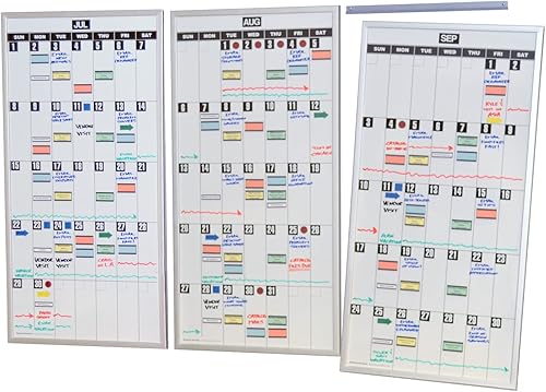 Miniatura 7 de Ultimate Office Pizarra blanca magnética con calendario mensual modular de borrado (1 cada uno)