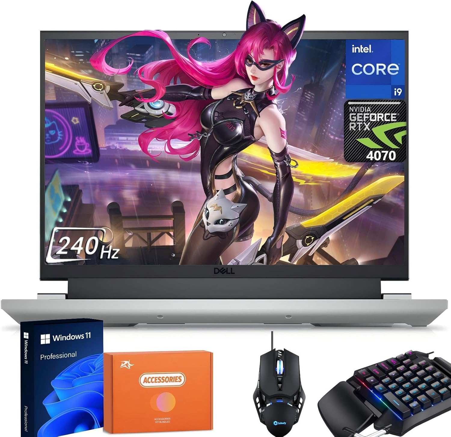 Dell G16 7630 Gaming Laptop, 16″ QHD+(2560×1600) 240Hz, Intel 24 Core i9 13900HX, GeForce RTX 4070, 32 GB DDR5, 2 TB SSD, Wi-Fi 6, Backlit Keyboard, One-Handed Keyboard, Windows 11 Pro, Gaming Mouse