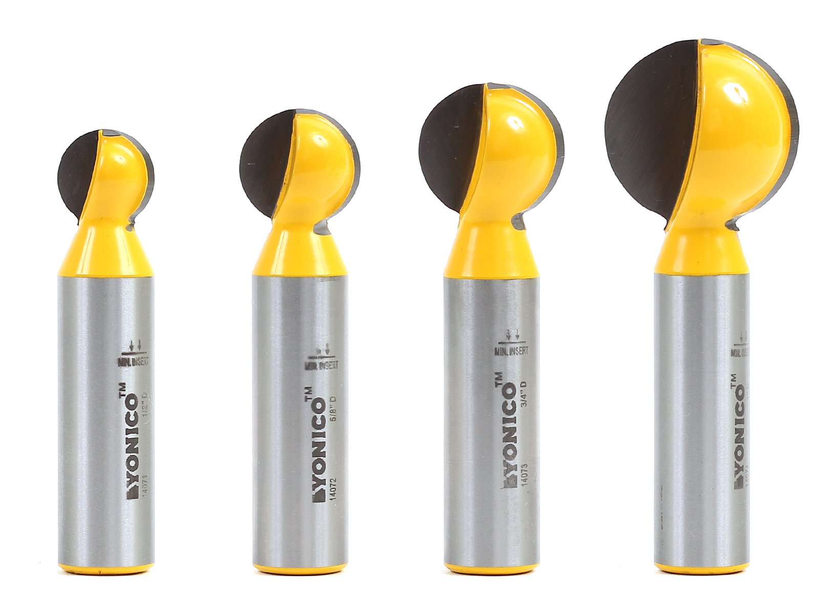 Set di punte per frese a codolo a 4 punte con gambo da 1/2 pollice