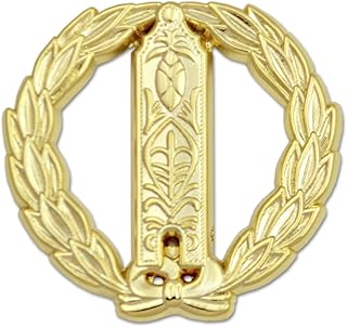 Wreathed Junior Warden Plumb Rule Masonic Lapel Pin - [Gold][1 1/4'' Diameter]