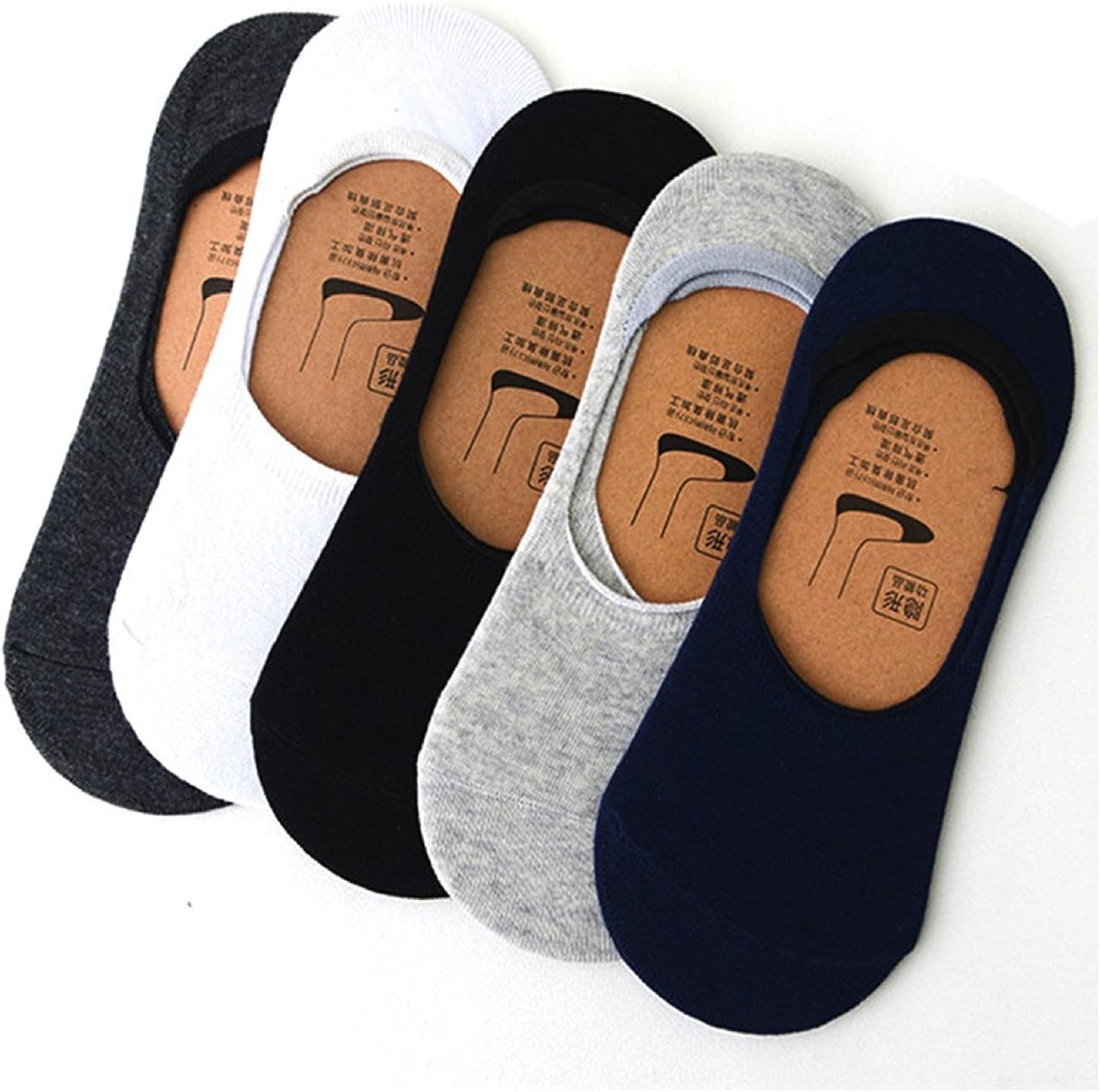 LEALDEALZPremium Cotton Loafer Socks with Anti-Slip Silicon for Men and Women - Free Size, Solid