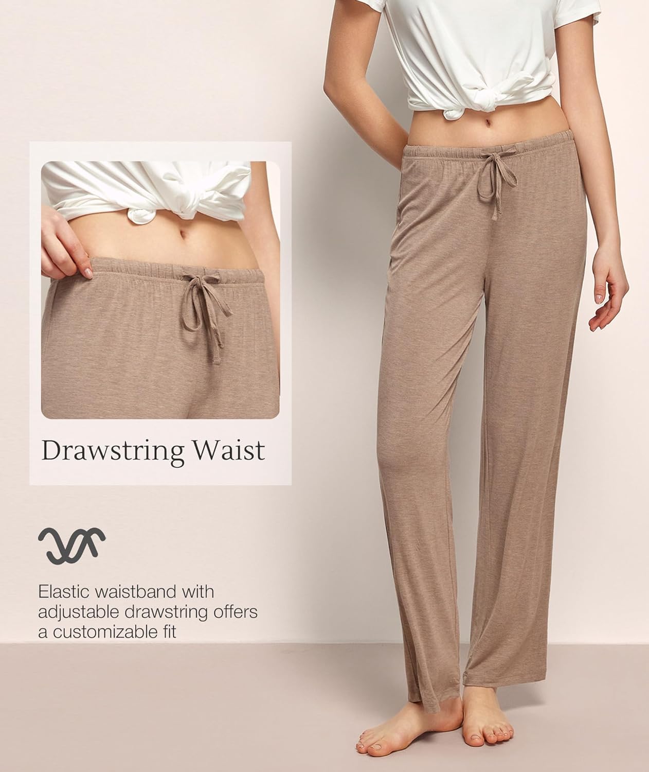 GYS Bamboo Viscose Women's Pajama Pants, Lightweight Comfy Casual Lounge Yoga Pants, Pj Bottoms Sleep Pants with Drawstring - Image 4