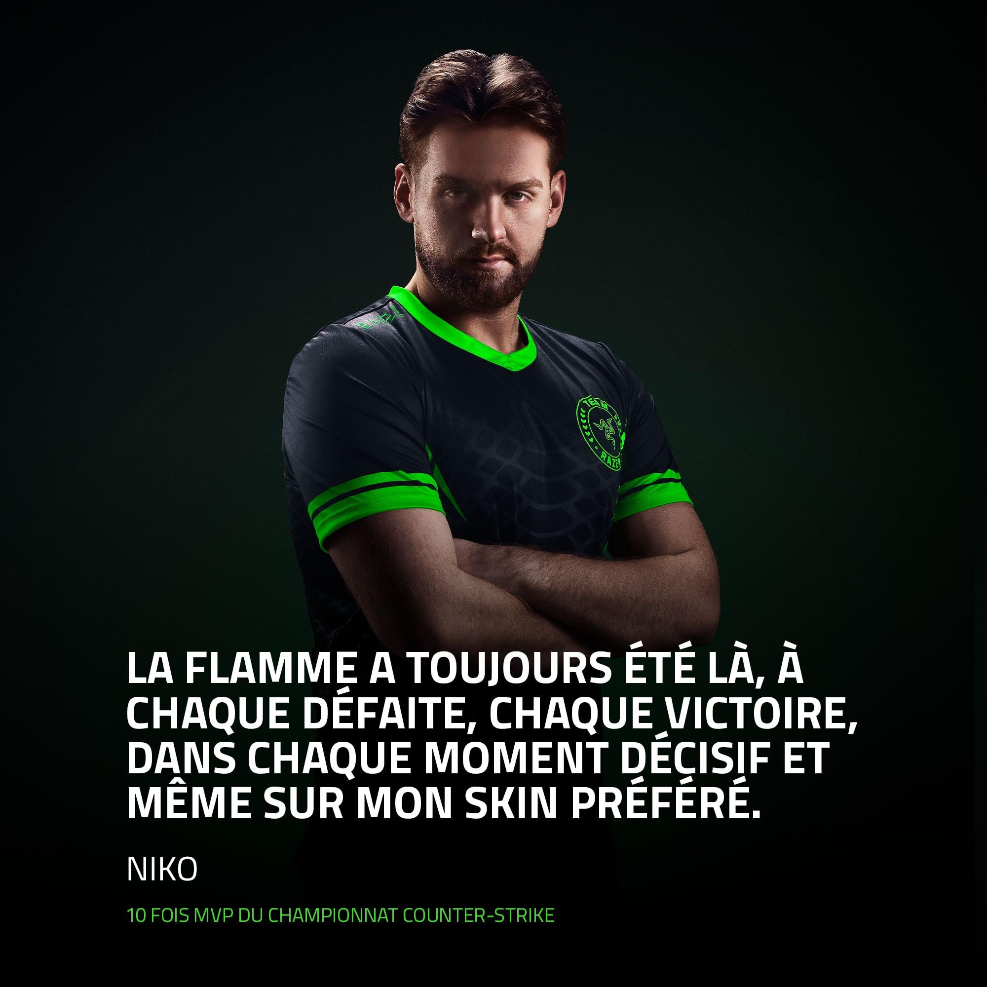 Razer BlackShark V3 Pro NIKO Edition - Casque ANC sans Fil pour l’Esport - Annulation Active - Haut-parleurs 50mm - Micro HyperClear Amovible - Wireless 2,4 GHz & Bluetooth - FPS - PC/Mac | NIKO