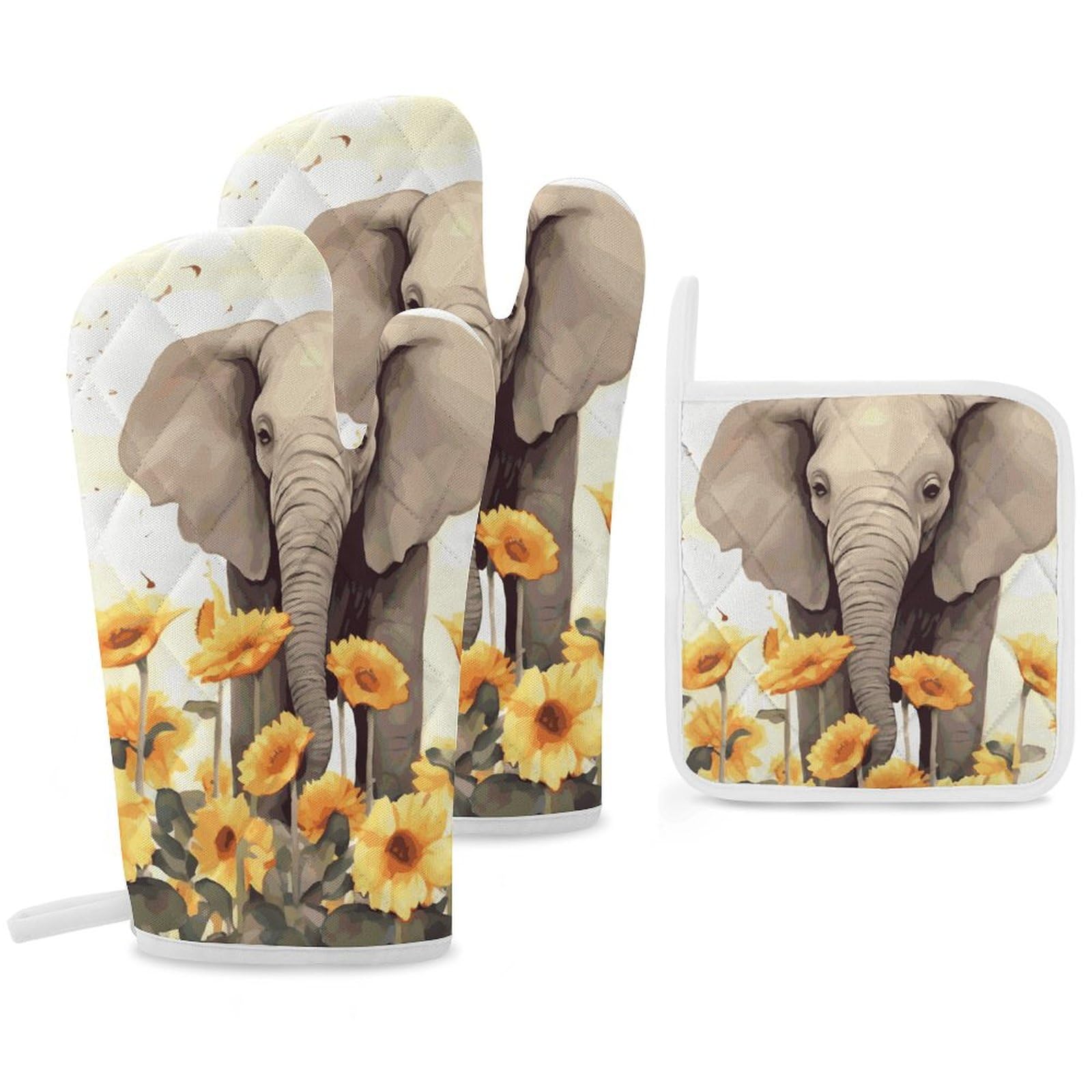 Gants de cuisine amusants éléphant pour cuisiner en famille avec style