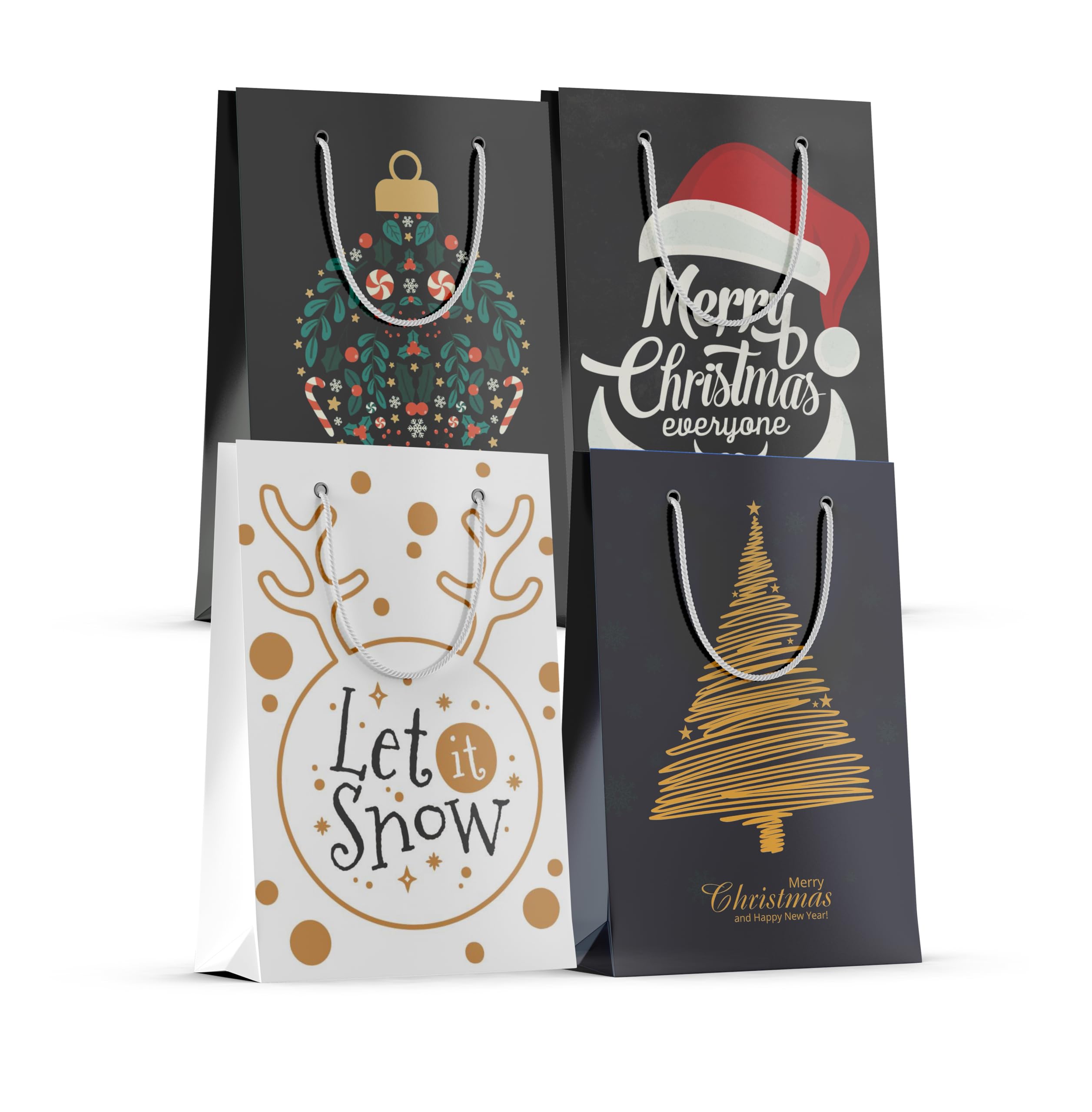 60 XXL-Geschenktaschen für Weihnachten: Weihnachtstüten ideal für Geschenkverpackungen