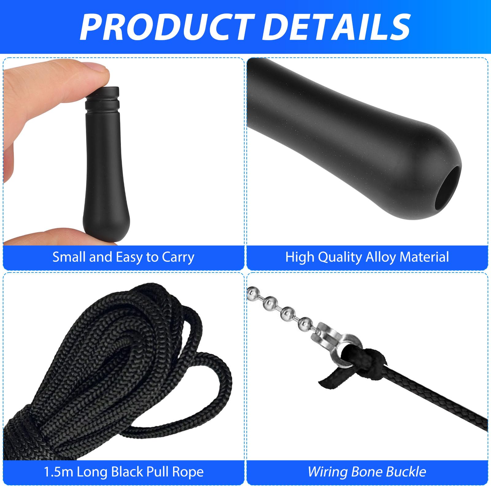 LbsAMP Bathroom Light Pull Cord Handle Chrome with 150cm Cord Connector Light Pull Chain Extension Replacement Weighted Cord Pull Ends for Bathroom Toilet Light Ceiling Light Fan Switch - Image 4