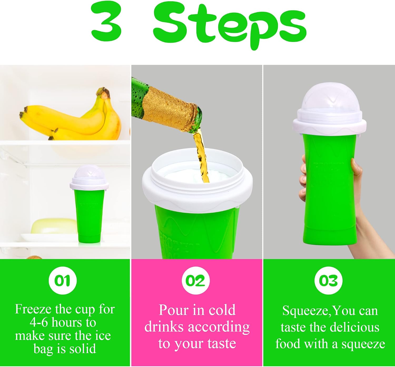 Taza Para Hacer Slushy Congelado – Batido De Verano, Bebida Fría, Zumo Saludable