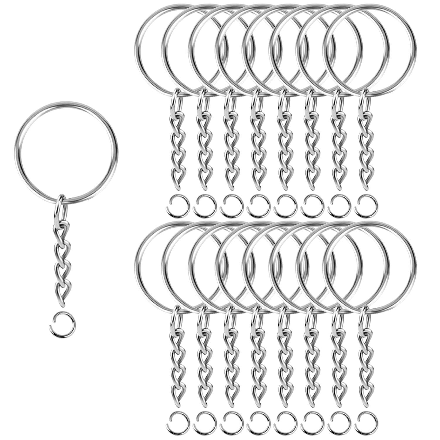 Amazon.com: BEADNOVA Split Keychain Ring Silver Keychain Rings for