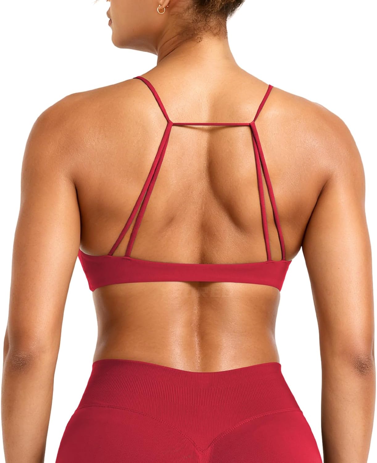 YEOREO LuxFlow Women Sports Bra Light Support Twist Front Criss Cross Strappy Padd Workout Gym Bra