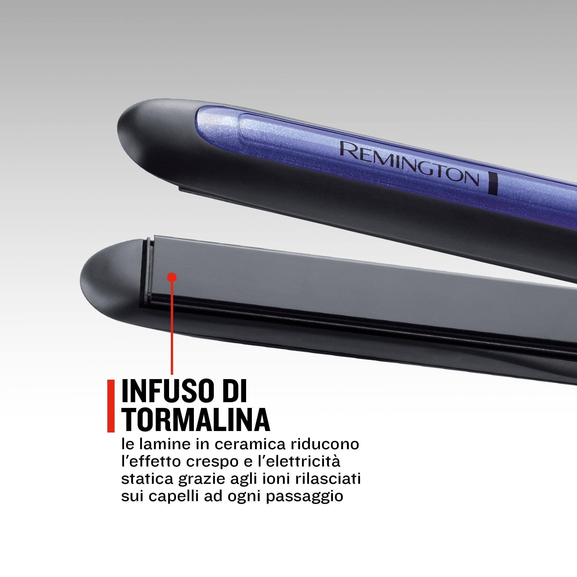 Remington: Piastra per capelli - Tecnologia a Triplo Ione: meno effetto crespo e carica statica -Rivestimento in Ceramica ultra, Tormalina, display LCD, 150-230°C, funzione aumento temperatura, S7710