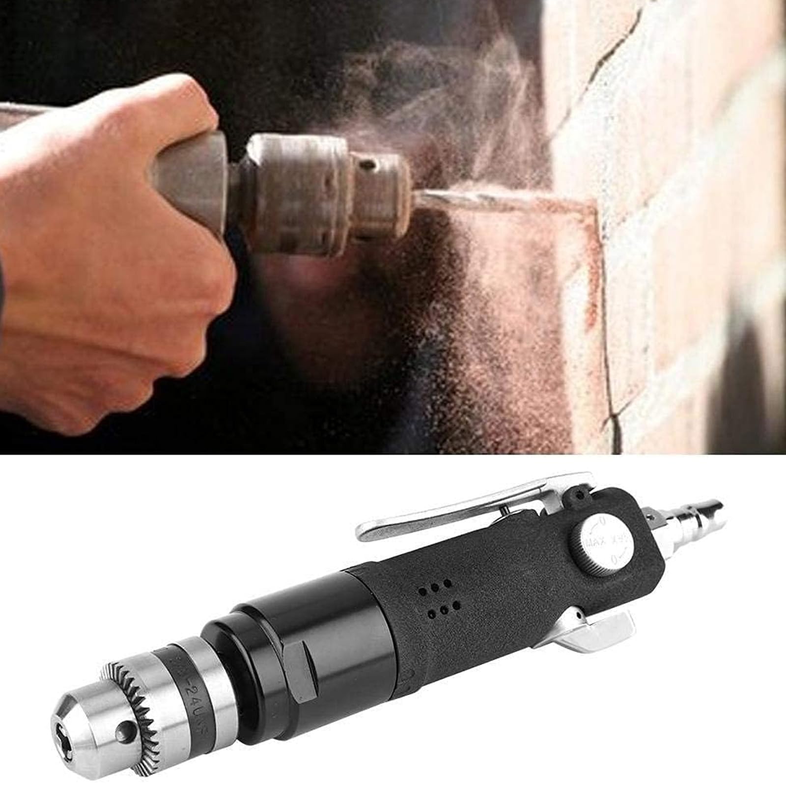 Trapano Pneumatico Per Trapano Ad Aria Compressa Dritto da 3/8 Pollici, 2200 Giri/min Trapano Ad Aria Compressa Per Perforazione Pneumatica Strumento Per Lucidatura Per Incisione Utensile Pneumatico P