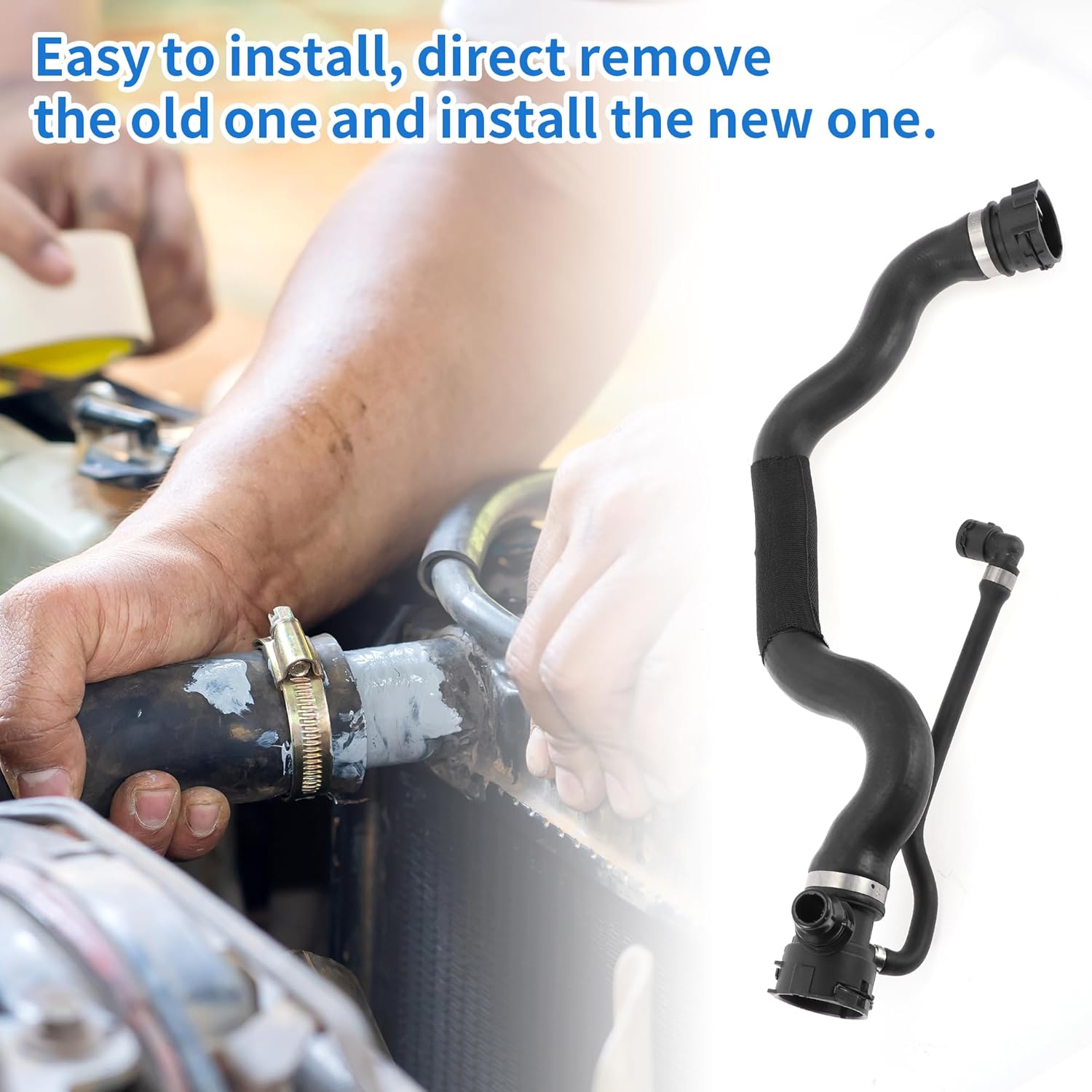 1 Pcs Radiator Hose for BMW X1 E84 2009-2015 Good Sealing Rubber Black Upper Coolant Water Hose