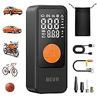 BEVA Tire Inflator Portable Air Compressor, 4X Faster Inflation Air Pump with Digital Pressure Gauge, 150PSI Cordless Tire Inflator with LED Light for Car, Electric Bikes, Motorcycle, Bike, Ball