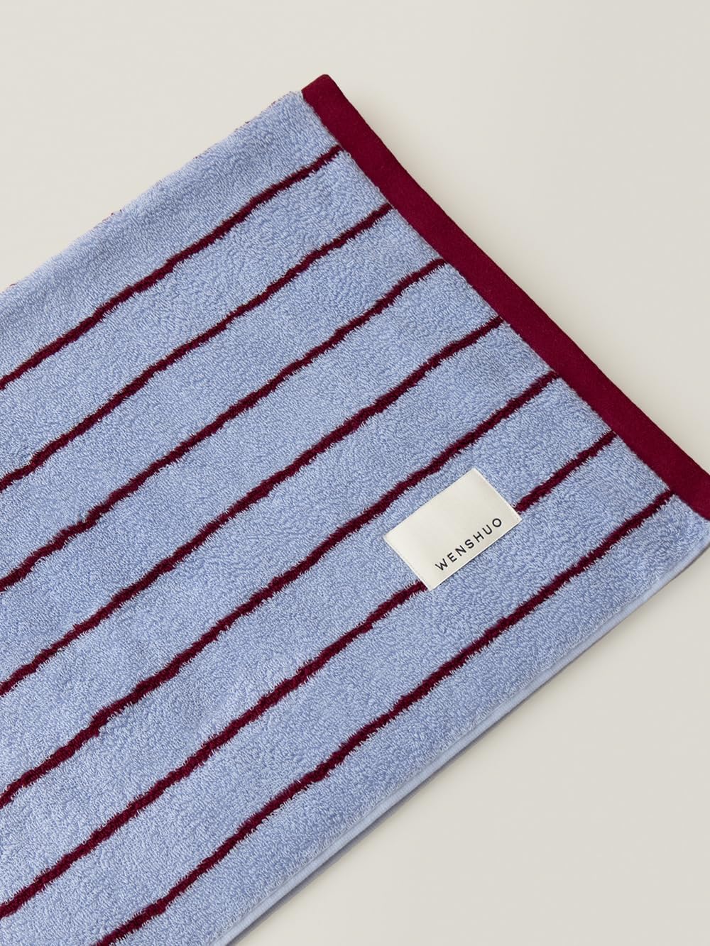 WENSHUO Sea Salt Twilight-Pure Cotton Striped Bath Towel,100% Combed Cotton,Luxury Shower Towel,Super Absorbent(Pack of 1) (55.12" L × 27.56" W)