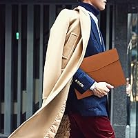 Vista 7 de FYY Carpeta de archivos, portadocumentos de cuero PU tamaño A4, organizador de archivos, sobre archivador, funda portafolio para tablet con cierre