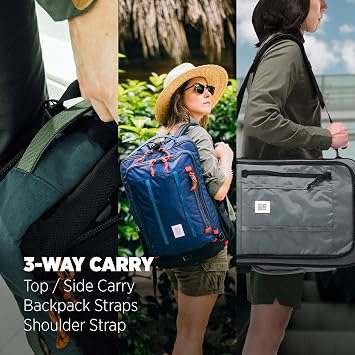 Topo Designs Global Travel Bag 30L or 40L - Carry-On Compliant Most Airlines, Durable Travel Duffel Bag, Clam Shell Main Pocket, Laptop Sleeve, Backpack, Luggage (30L / Original Olive)