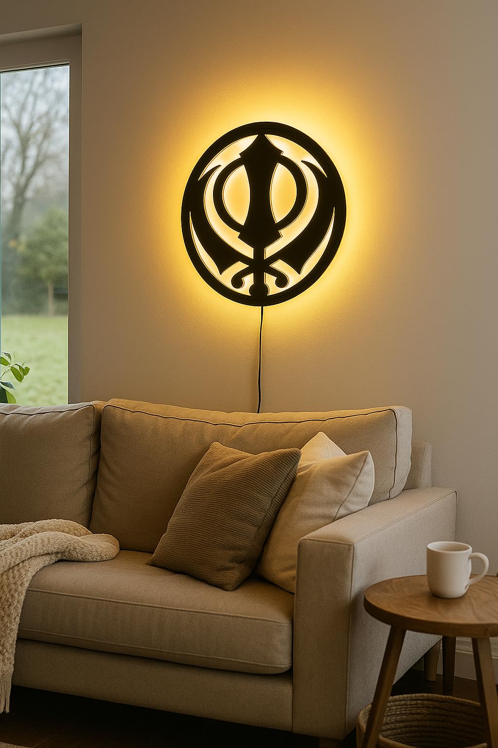M.K Handicraft Khanda Wall Decor, Sikh Religious Symbol Wall Art for Dining/Kids/Living Room/Bedroom/Office/Home, Metal Laser Cut Wall Hanging (60 cm, 24 inches, 2 feet) 4