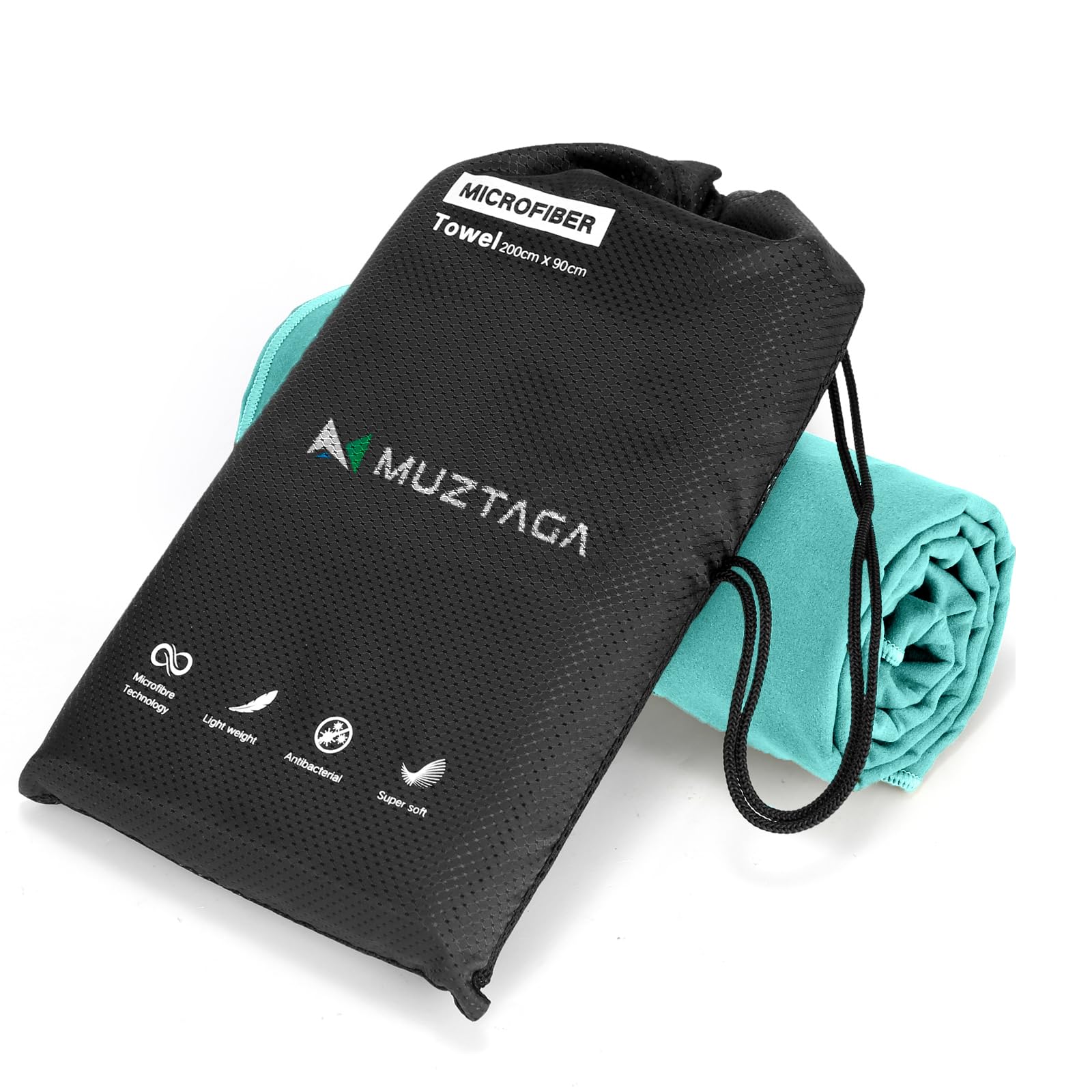 Muztaga Microfibre Towel for Gym, Workout, Sweat Towel – Quick Dry, Ultra Compact, Lightweight & Super Absorbent(Mint,101x50cm) — image 1