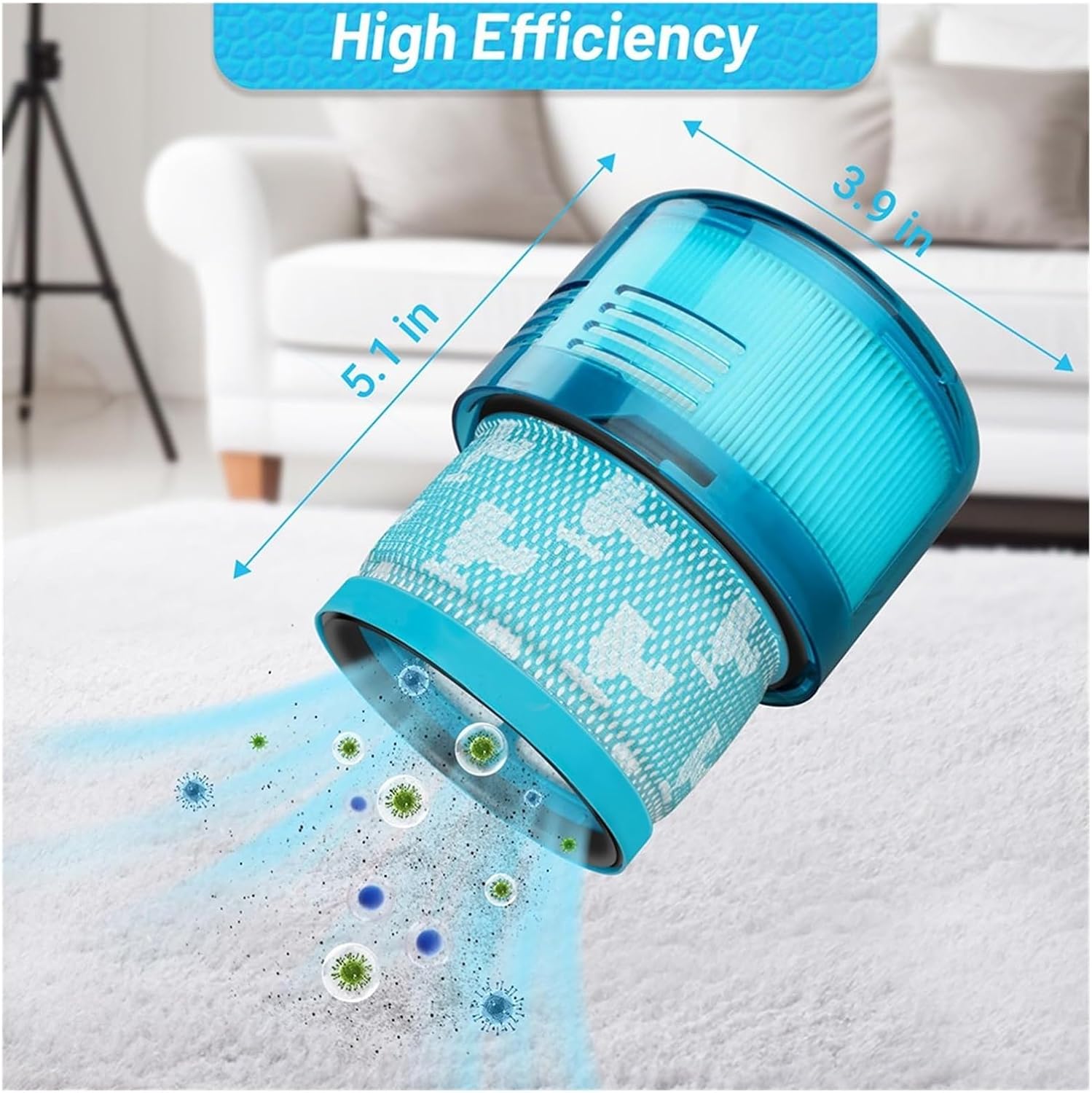 Filter Compatible With Dyson Gen5 Detect Absolute/Gen5 Outsize Absolute/Gen5 Detect Fluffy Accessories Spare Parts Replacements HEPA Filters(1PC)