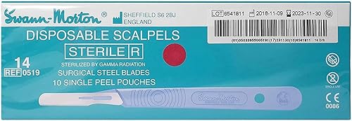 Swann-Morton  14bisturí estéril desechable Embalado individualmente Caja de 10