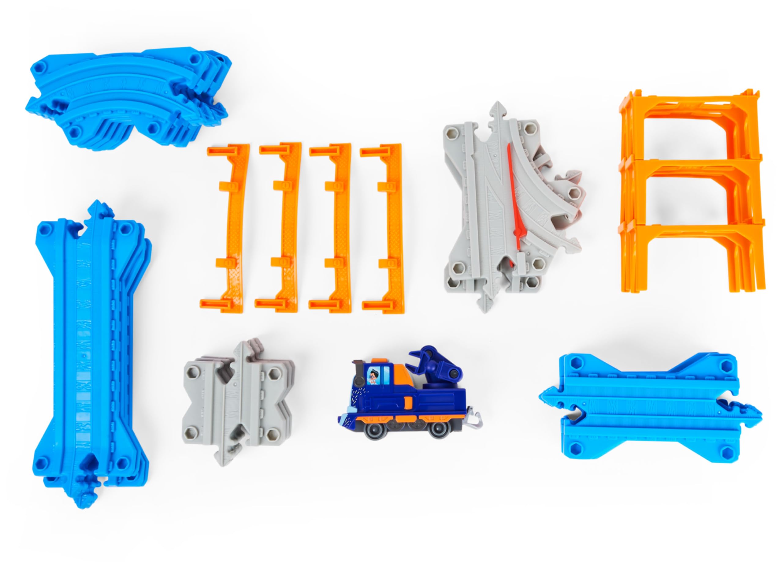 Mighty Express Set da 32 Pezzi connettibili e Trenino Esclusivo di Milo, Giocattoli per Bambini 3+