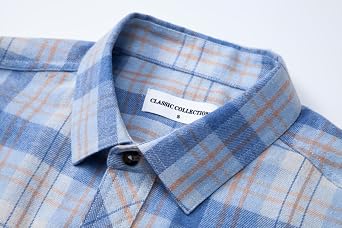 Men's Flannel Shirts Long Sleeve Button Down Shirts for Men Regular Fit Casual Shirt Jacket with Pockets