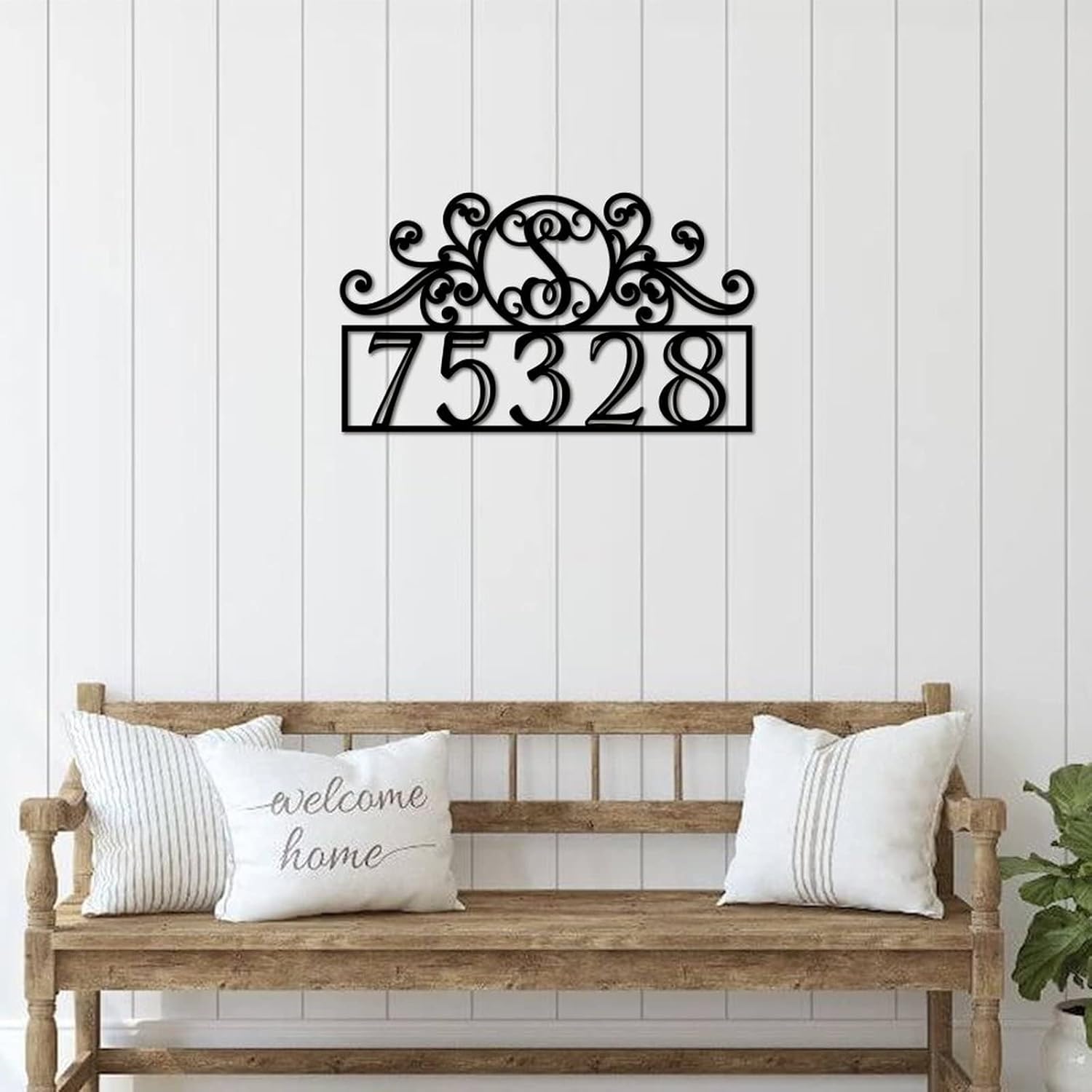 Sign Monogrammed Address Metal Sign Metal Wall Art Last Name Sign Coffee Bar Metal Family Monogram Plaque with Address Metal Wall Art Wedding Gift 14in Mothers Days Gifts