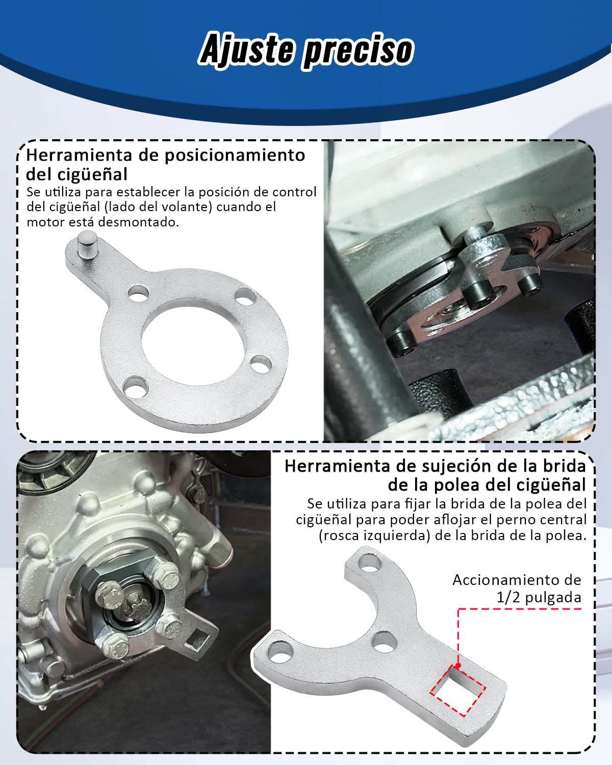 Herramienta de Calado distribucion del Motor Compatible con FIAT, Ford, Vauxhall, Opel, Suzuki, Citroën, Peugeot, Alfa Romeo, Lancia 1.3L Diésel, Kit de Bloqueo de levas 1871000200 1871000900
