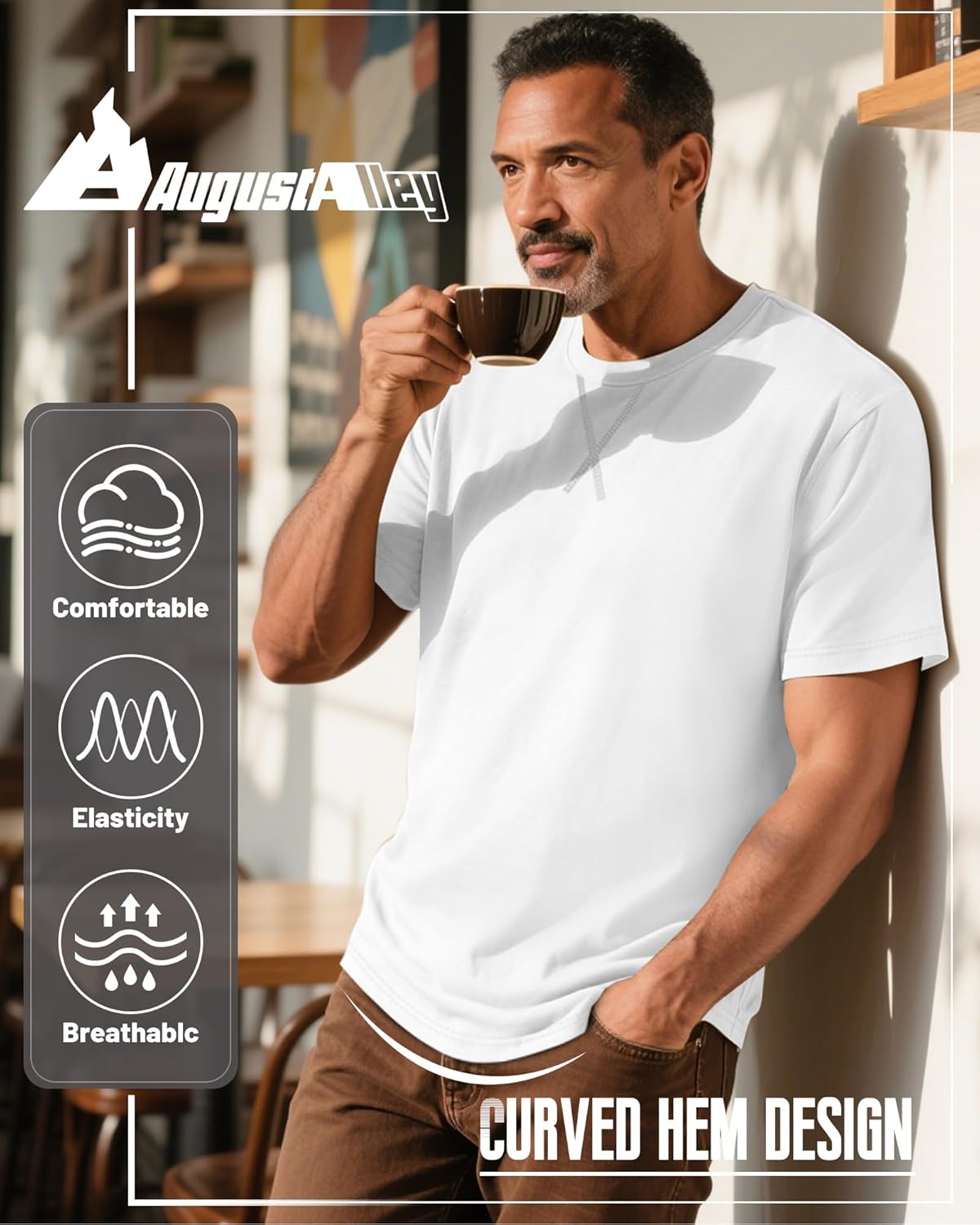 4 Pack Men's Big and Tall T-Shirt L-5xl Oversized Short Sleeve Crew Neck Curved Hem Tee Summer Hipster Top - Image 4