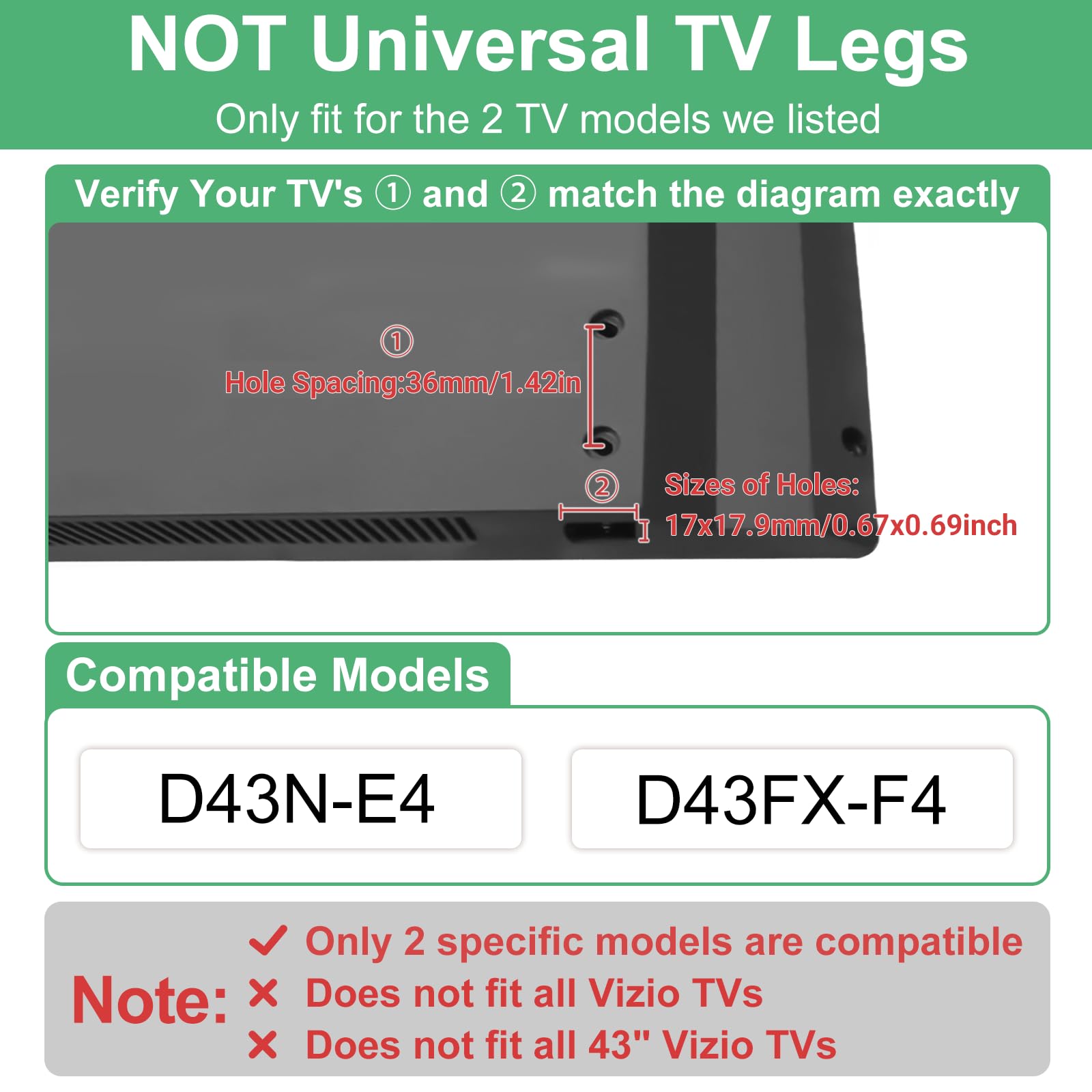 Leghe Solo Vizio D43FX F4 D43N E4 43 Pollici - Dettaglio