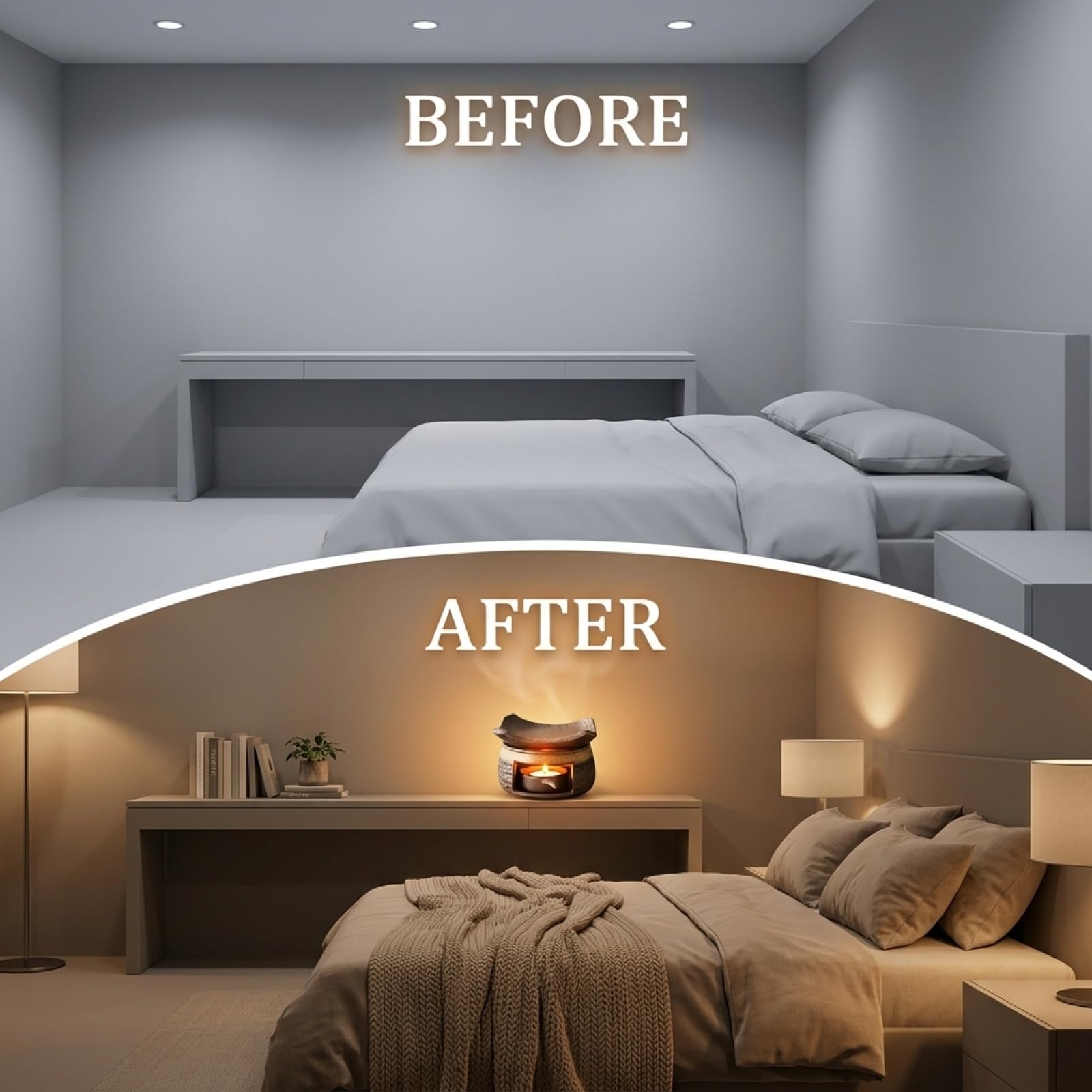 Keramik Aromatherapie Brenner mit Zange, Duftdiffusor für ätherische Öle, Teelicht Kerzenhalter Wärmer, Kräuter Räucherbrenner Set, Zen Stil für Zuhause, Büro, Meditation, Entspannung
