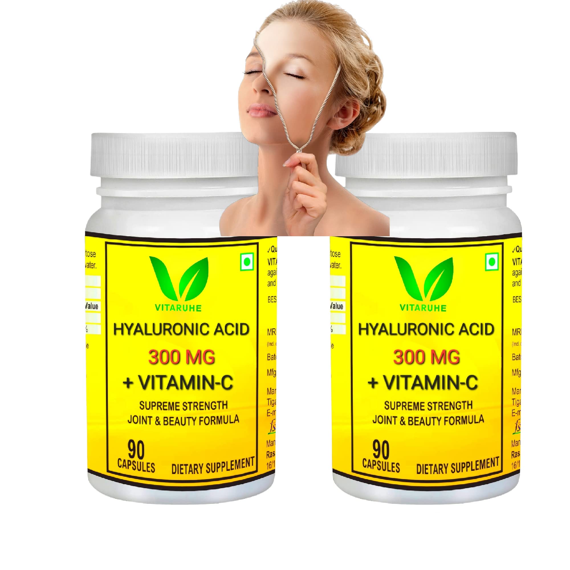 Hyaluronic Acid Capsules High Dosage, 300 mg Per Capsule, Vegan, Low Molecular 500-700 kDa, 180 Capsules (Pack of 2)-image-10