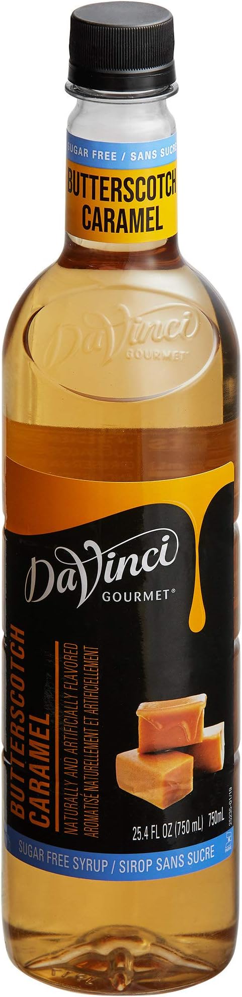 Da Vinci SUGAR FREE Butterscotch Syrup with Splenda ,750 mL with Splenda