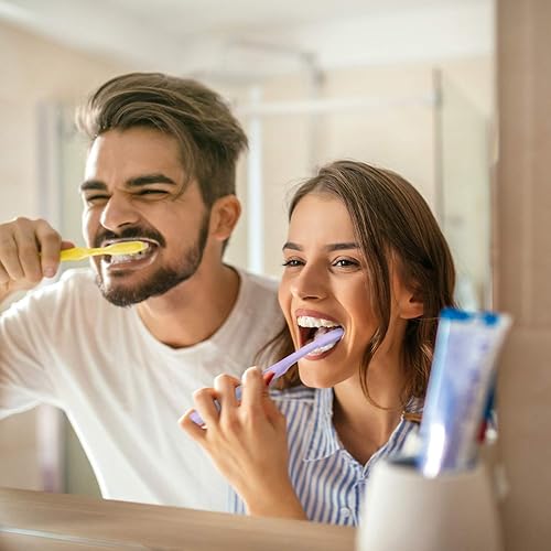 Miniatura 7 de Cepillo de dientes de cabeza larga, paquete de 16 unidades, diseñado por dentista, removedor fácil de placa, cepillo de dientes enorme para adultos,