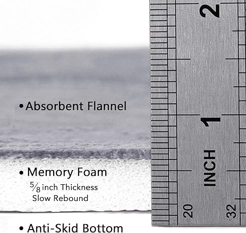 Vista 18 de Flamingo P Tapete de baño de espuma viscoelástica, extra largo, antideslizante, absorbente de agua, grueso, suave, lavable, 47 x 17 pulgadas