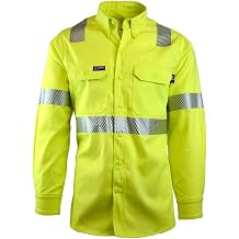 Lapco FR IHV7C2-XL LON 100% Cotton Uniform Shirt, Capacity, Volume, Cotton, X-Large Long, Hi/Vis Yellow