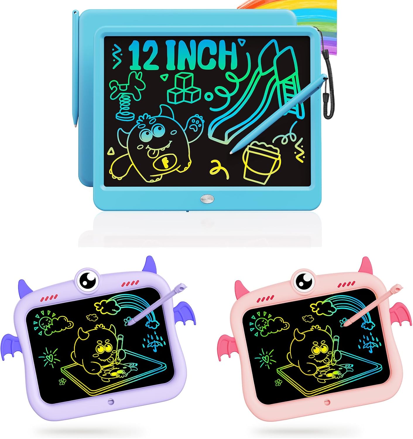 TEKFUN 12INCH + 8.5INCH*2 LCD Writing Tablet for Kids Boys Girls Toys