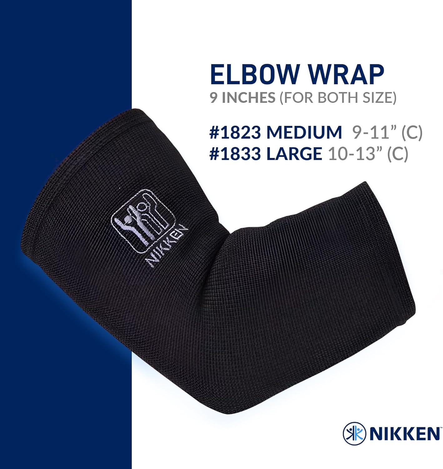 Nikken KenkoTherm - Elbow Wrap Large 1833 - Golf, Tennis, Gym Support Band for Men and Women - Contoured Fit, Sports and Hand Washable