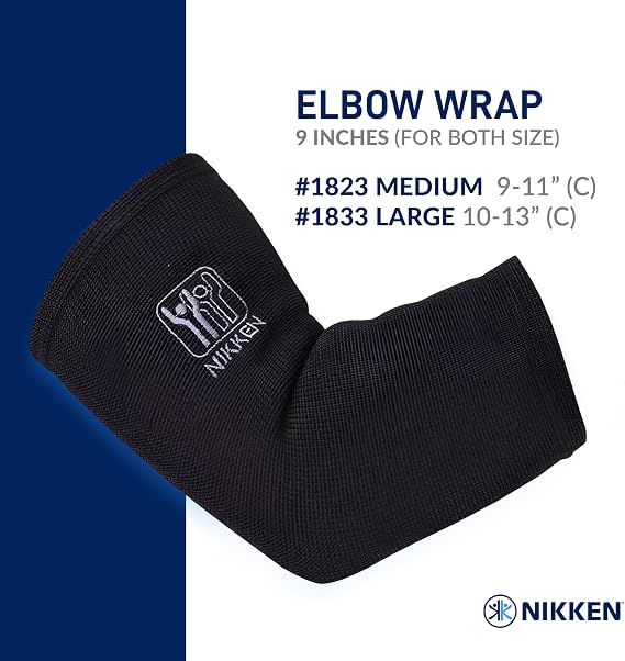 Nikken KenkoTherm - Elbow Wrap Large 1833 - Golf, Tennis, Gym Support Band for Men and Women - Contoured Fit, Sports and Hand Washable
