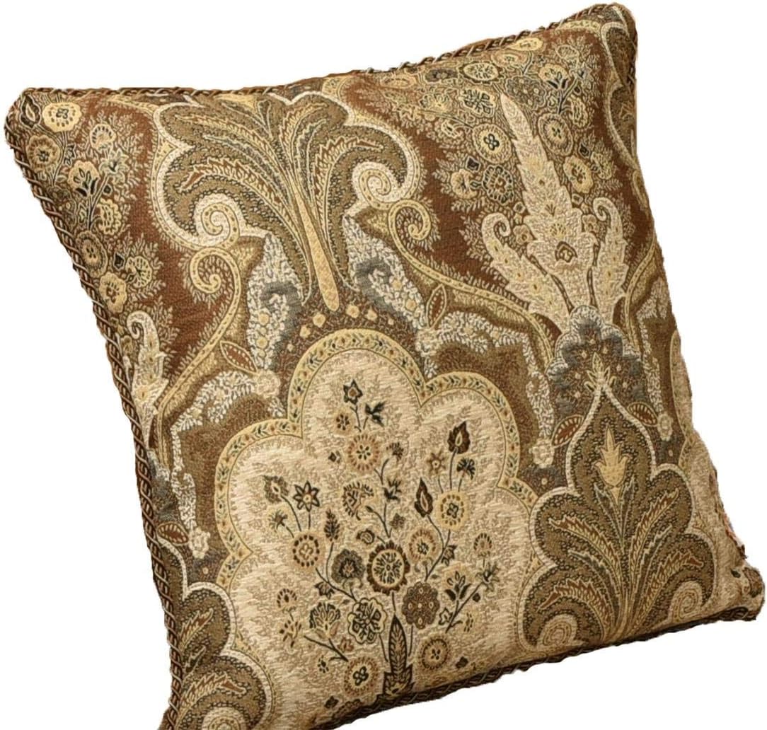 sideli Jacquard Chenille Floral Cushion Cover European Sofa Cushion Protector Chenille Coffee Pillowcase Coffee Cushion cover 50 x 50 cm