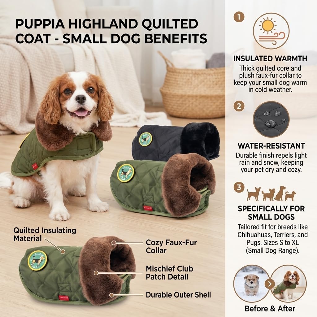 Highland Quilted Coat Khaki M Manteau pour Chien