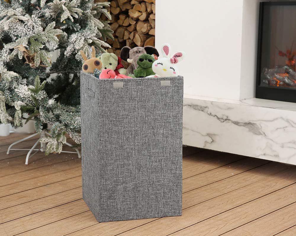 HOSROOME Laundry Hamper with Lid Laundry Basket with Removable Bag Hampers for Laundry with Handles for Bedroom Bathroom,Grey