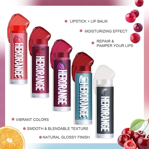 Miniatura 3 de PASNOWFU 5 bálsamos labiales tintados, bálsamo labial hidratante 2 en 1 y lápiz labial construible, hidratante de labios para labios secos y labios