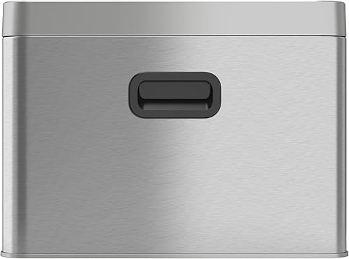 Miniatura 5 de iTouchless Bote con cubo de basura y cubo de reciclaje extraíbles, delgado, acero inoxidable, doble compartimiento y parte superior abierta, 5.3