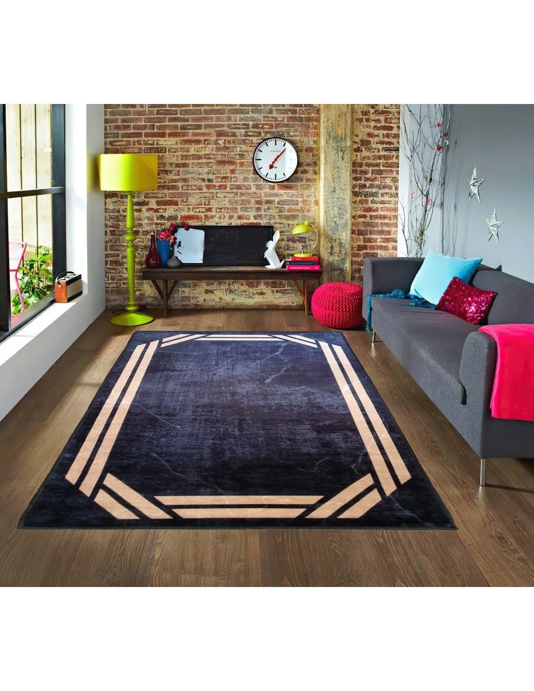 Mani Textile TPS_Rebelle_Noir_120 Tapis, Polyester, 120 x 180