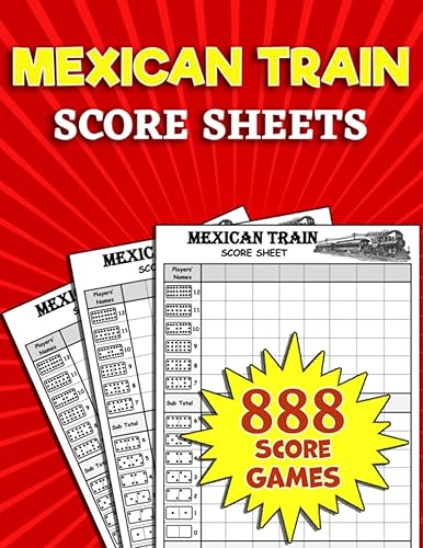 Mexican Train Score Sheets 888 Large Score Pads for Scorekeeping Mexican Train Score Cards Mexican Train Score Pads with Size 8.5 x 11 inches