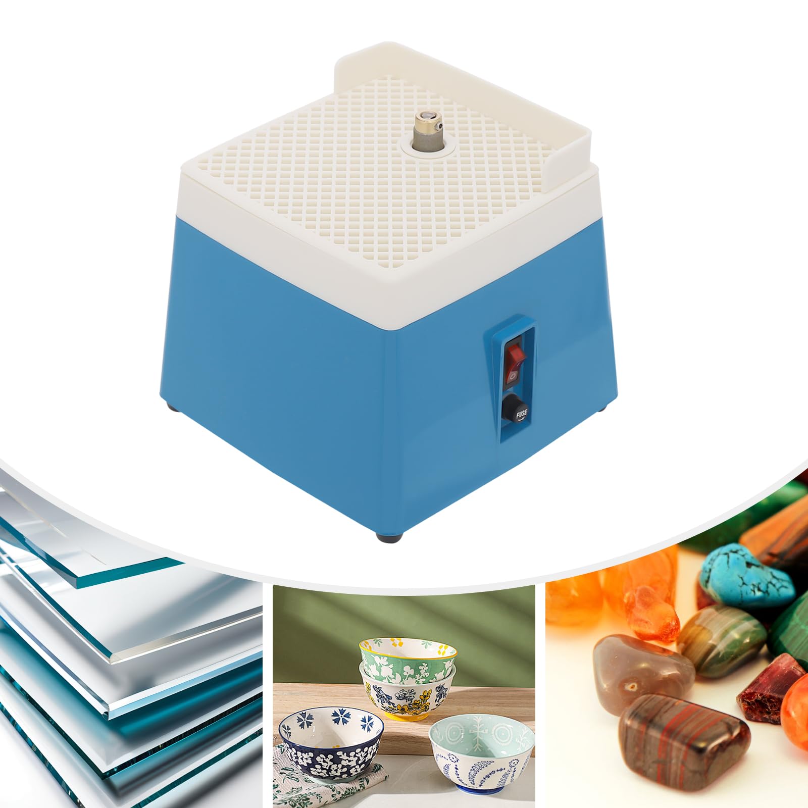 4200RPM - Afilador de cuchillos eléctrico con abrasivos de diamante y guías angulares de precisión, depósito de agua de 0,09 galones, cabezal de molienda extraíble, amoladora de vidrio